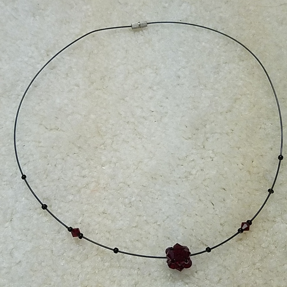 Deep Red Beaded Choker